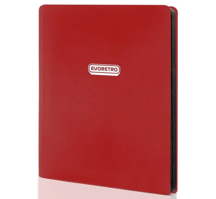EVORETRO 9-POCKET ZIP-UP TRADING CARD ZIPPER BINDER FOR 360 CARDS RED