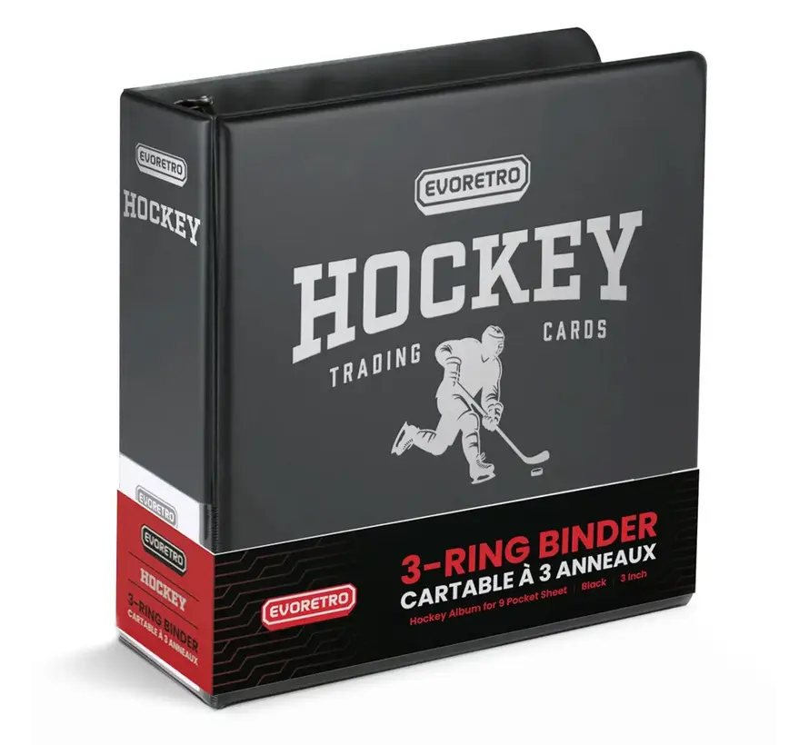 EVORETRO 3-INCH TRADING CARD RING BINDER | COLLECTOR ALBUM BLACK HOCKEY
