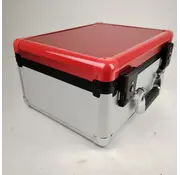 EVORETRO EVORETRO ALUMINUM GRADED CARD STORAGE BOX, TSA LOCK 3-ROW SILVER RED (POKEBALL)