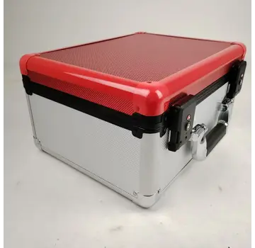 EVORETRO EVORETRO ALUMINUM GRADED CARD STORAGE BOX, TSA LOCK 3-ROW SILVER RED (POKEBALL)