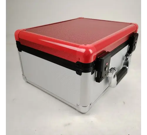 EVORETRO EVORETRO ALUMINUM GRADED CARD STORAGE BOX, TSA LOCK 3-ROW SILVER RED (POKEBALL)
