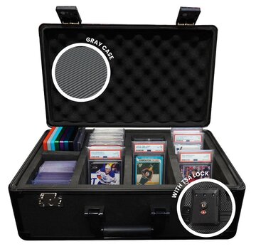 EVORETRO EVORETRO ALUMINUM GRADED CARD STORAGE BOX, TSA LOCK BLACK 4 ROW