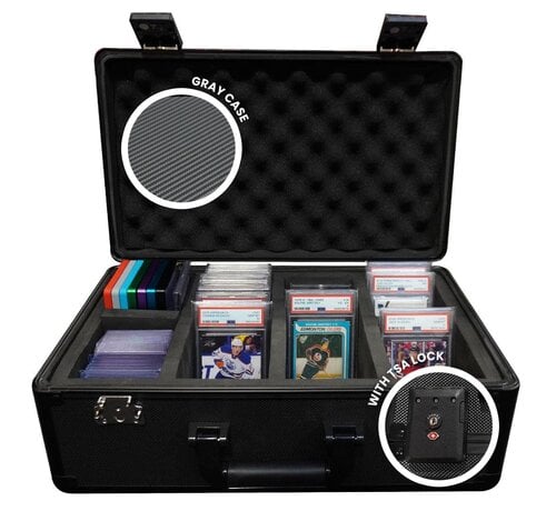 EVORETRO EVORETRO ALUMINUM GRADED CARD STORAGE BOX, TSA LOCK BLACK 4 ROW