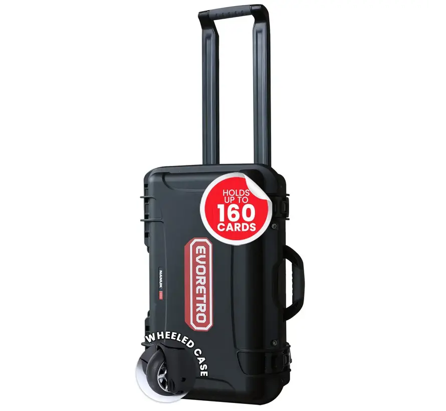 EVORETRO WATERPROOF WHEELED CARD CASE - HOLDS 160 GRADED SLABS