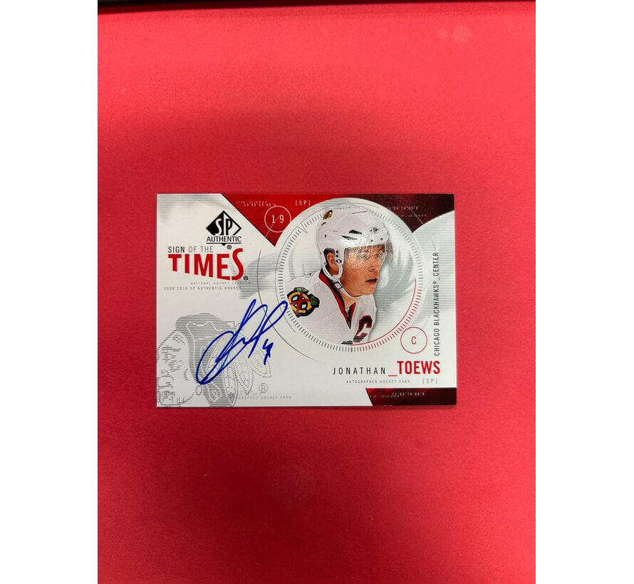 2009-10 UPPER DECK SP AUTHENTIC JONATHAN TOEWS SIGN OF THE TIMES