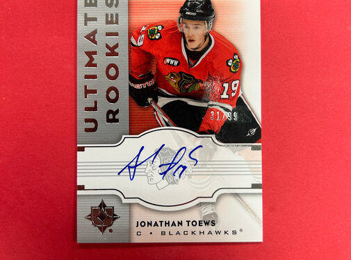 UPPER DECK 2007-08 UPPER DECK ULTIMATE JONATHAN TOEWS ROOKIE AUTO /99