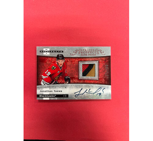 FLEER 2007-08 FLEER HOT PROSPECTS JONATHAN TOEWS PRIZED PROSPECTS AUTO PATCH /199