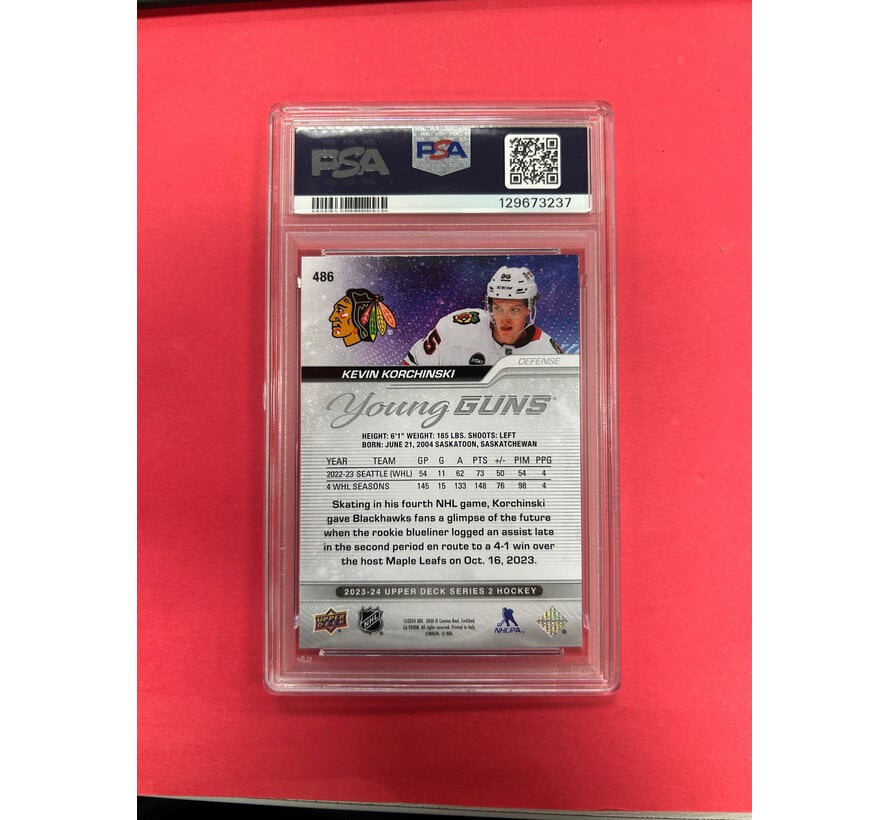 2023 UPPER DECK KEVIN KORCHINSKI YOUNG GUNS PSA GRADED 10