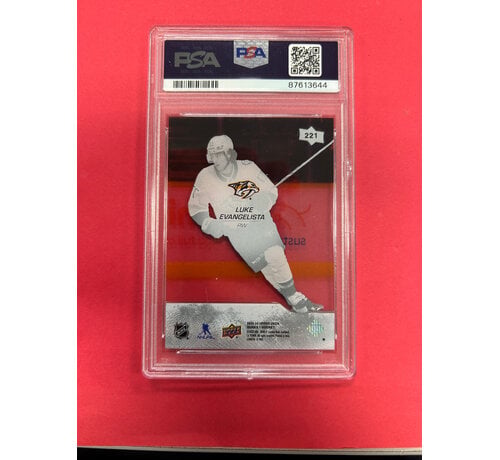UPPER DECK 2023 UPPER DECK LUKE EVANGELISTA YOUNG GUNS CLEAR CUT PSA GRADED 10