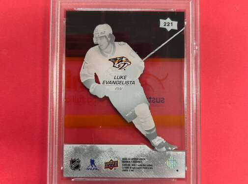 UPPER DECK 2023 UPPER DECK LUKE EVANGELISTA YOUNG GUNS CLEAR CUT PSA GRADED 10