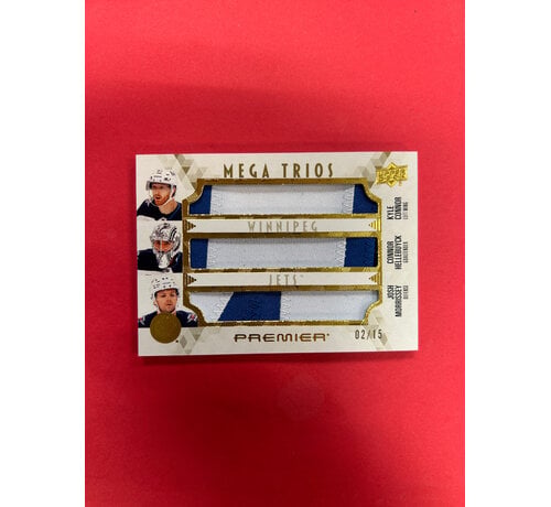 UPPER DECK 2024-25 UPPER DECK PREMIER WINNIPEG JETS MEGA TRIOS CONNOR/ HELLEBUYCK/ MORRISSEY /15