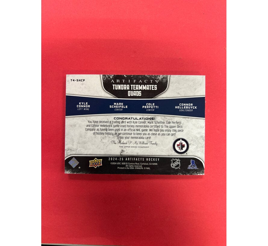 2024-25 UPPER DECK ARTIFACTS TUNDRA TEAMATES CONNOR/ SCHEIFELE/ PERFETTI/ HELLEBUYCK/49