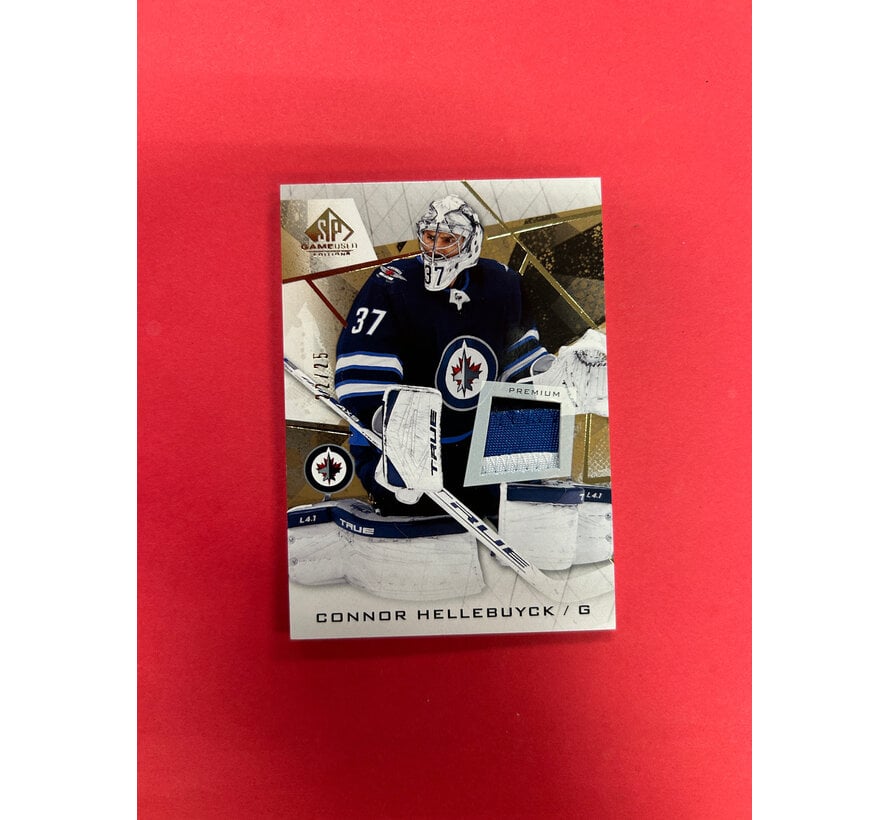 2021-22 UPPER DECK SP GAME USED CONNOR HELLEBUYCK PREMIUM GOLD PATCH /25
