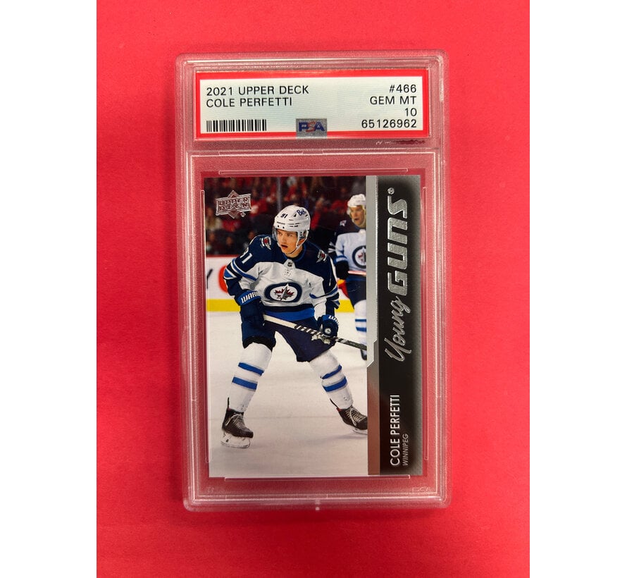 2021 UPPER DECK COLE PERFETTI YOUNG GUNS PSA GRADED 10