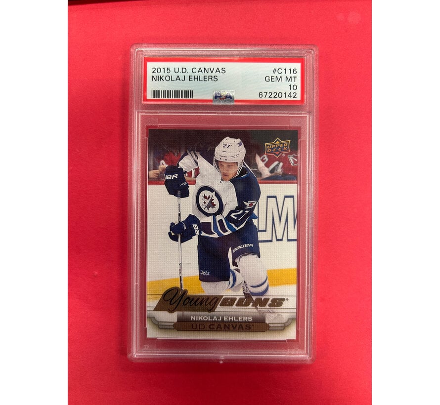2015 UPPER DECK NIKOLAJ EHLERS YOUNG GUNS CANVAS PSA GRADED 10