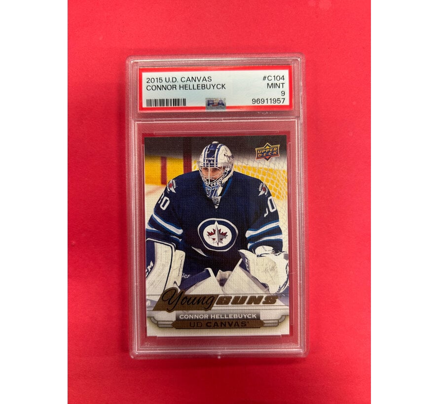 2015 UPPER DECK CONNOR HELLEBUYCK YOUNG GUNS CANVAS PSA GRADED 9