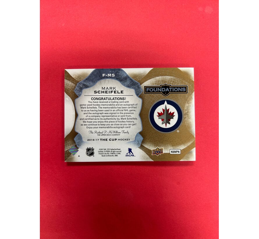 2016-17 UPPER DECK THE CUP MARK SCHEIFELE FOUNDATIONS /15