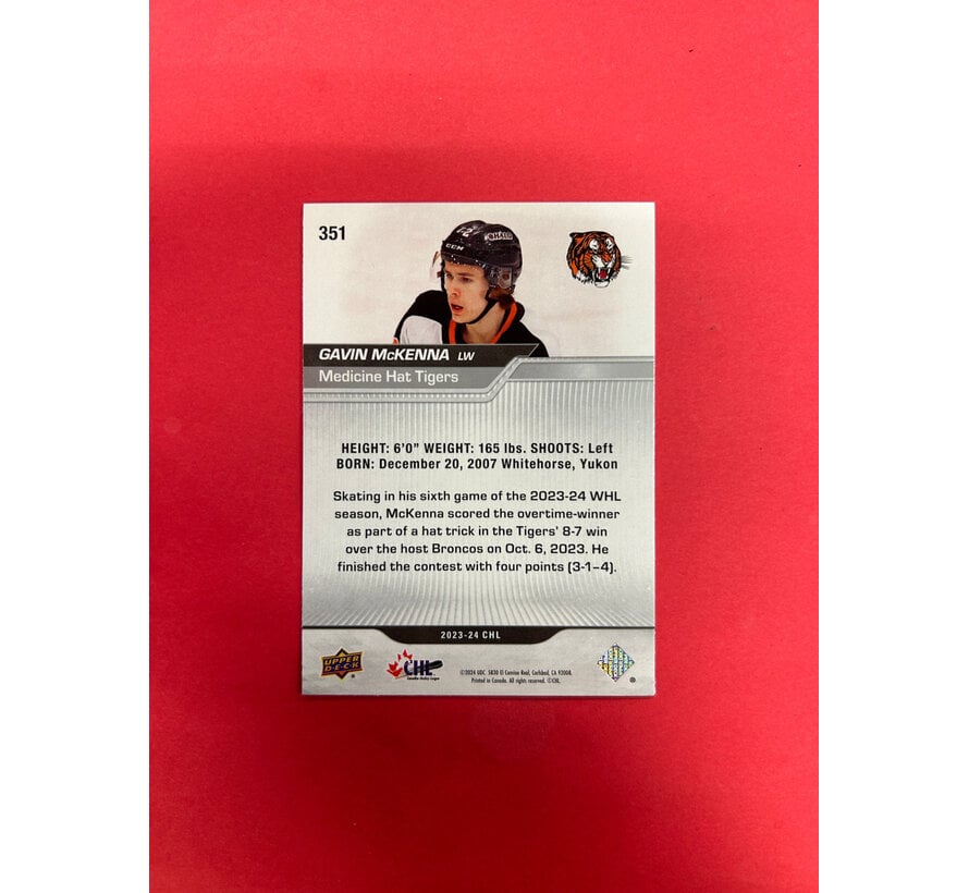 2023-24 UPPER DECK CHL GAVIN MCKENNA STAR ROOKIES