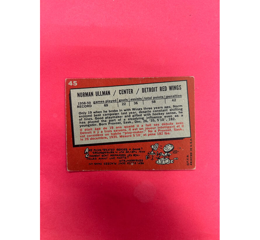 1959-60 TOPPS NORM ULLMAN #45