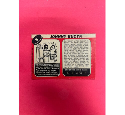 O-PEE-CHEE 1968-69 O-PEE-CHEE JOHNNY BUCYK NM