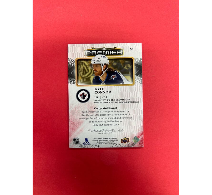2022-23 UPPER DECK ULTIMATE KYLE CONNOR AUTOGRAPH