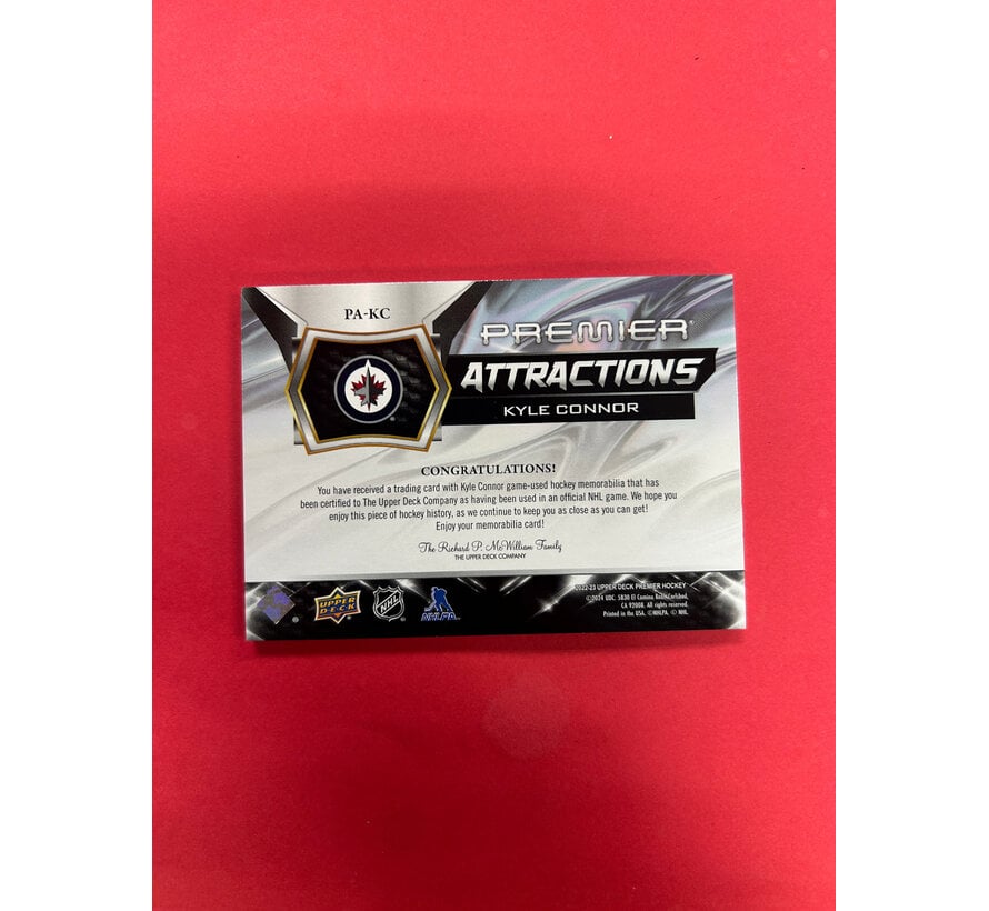 2022-23 UPPER DECK PREMIER KYLE CONNOR ATTRACTIONS PATCH /35