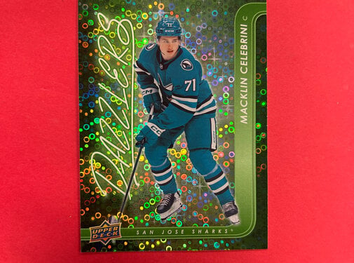 UPPER DECK 2024-25 UPPER DECK SERIES 2 MACKLIN CELEBRINI GREEN DAZZLER