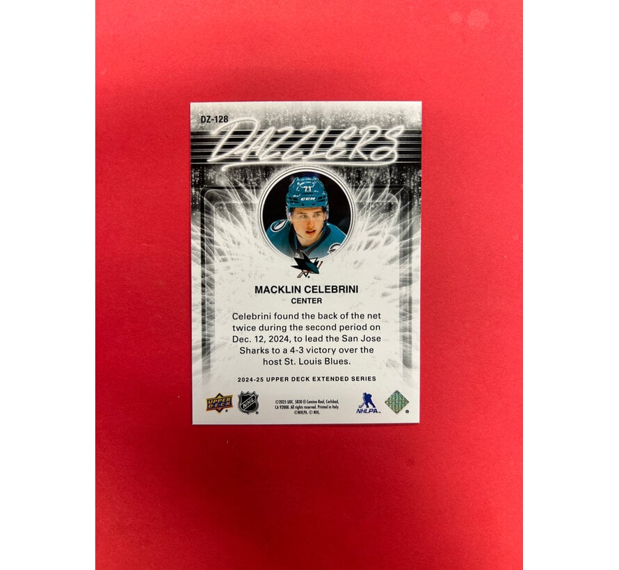 2024-25 UPPER DECK SERIES 2 MACKLIN CELEBRINI GREEN DAZZLER
