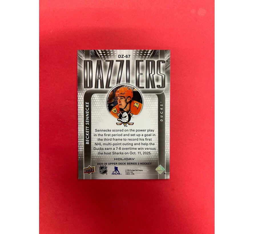 2025-26 UPPER DECK SERIES 2 BECKETT SENNECKE HOLIDAY DAZZLERS