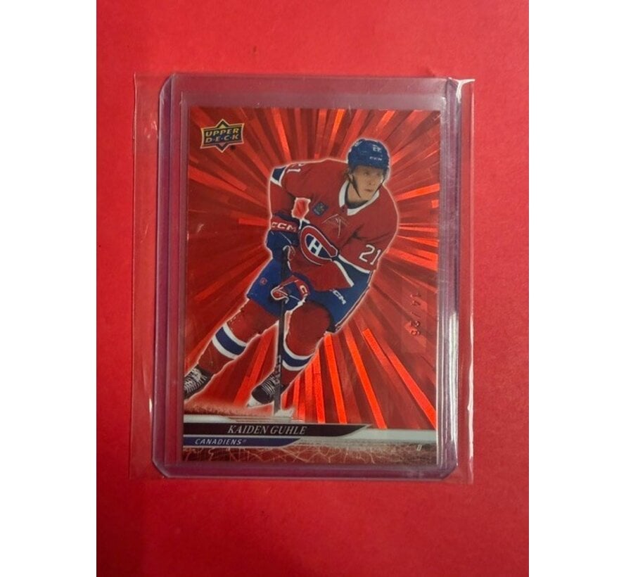 2024-25 UPPER DECK SERIES 2 RED OUTBURST KAIDEN GUHLE /25 #339