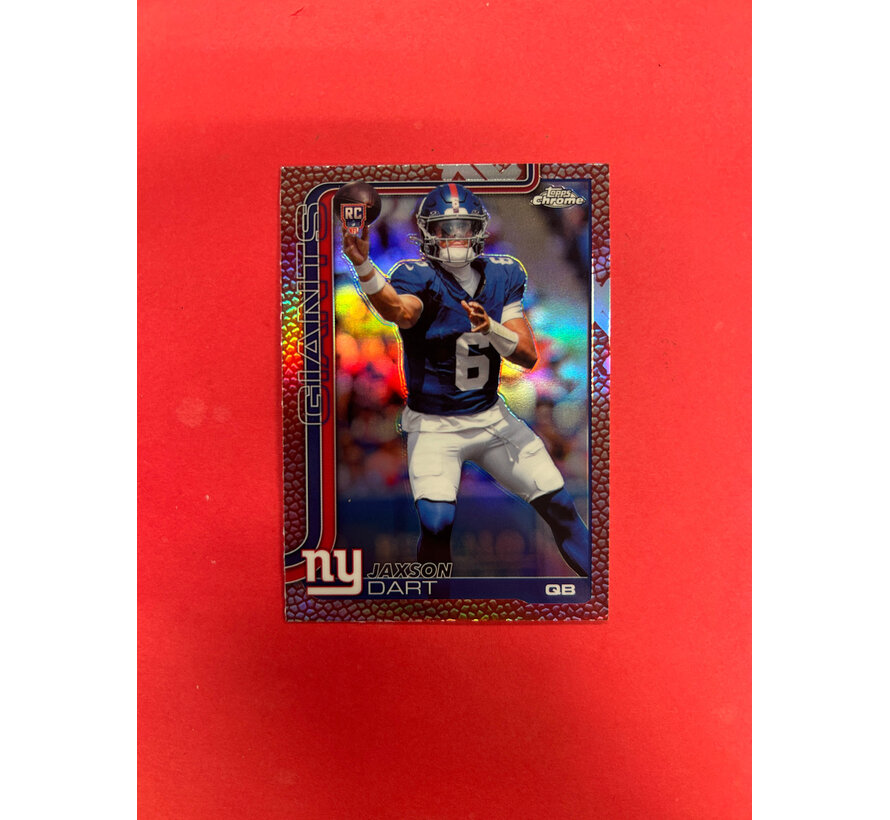 2026 TOPPS CHROME FOOTBALL JAXSON DART PIGSKIN LEATHER ROOKIE SP