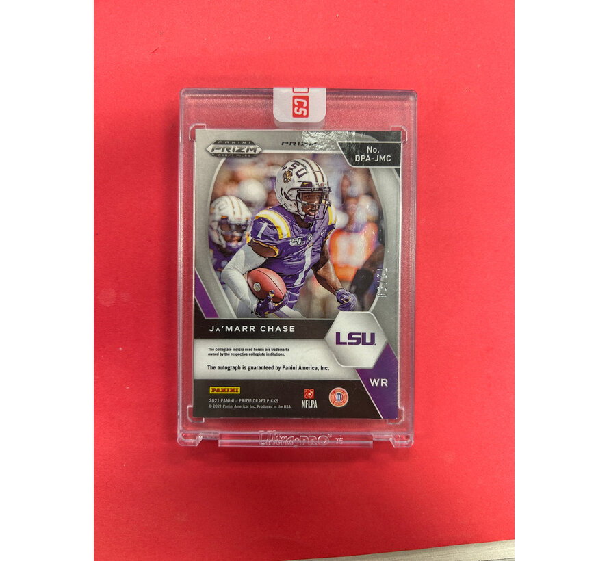 2021 PANINI PRIZM DRAFT JA'MARR CHASE PURPLE PRIZM AUTO /99