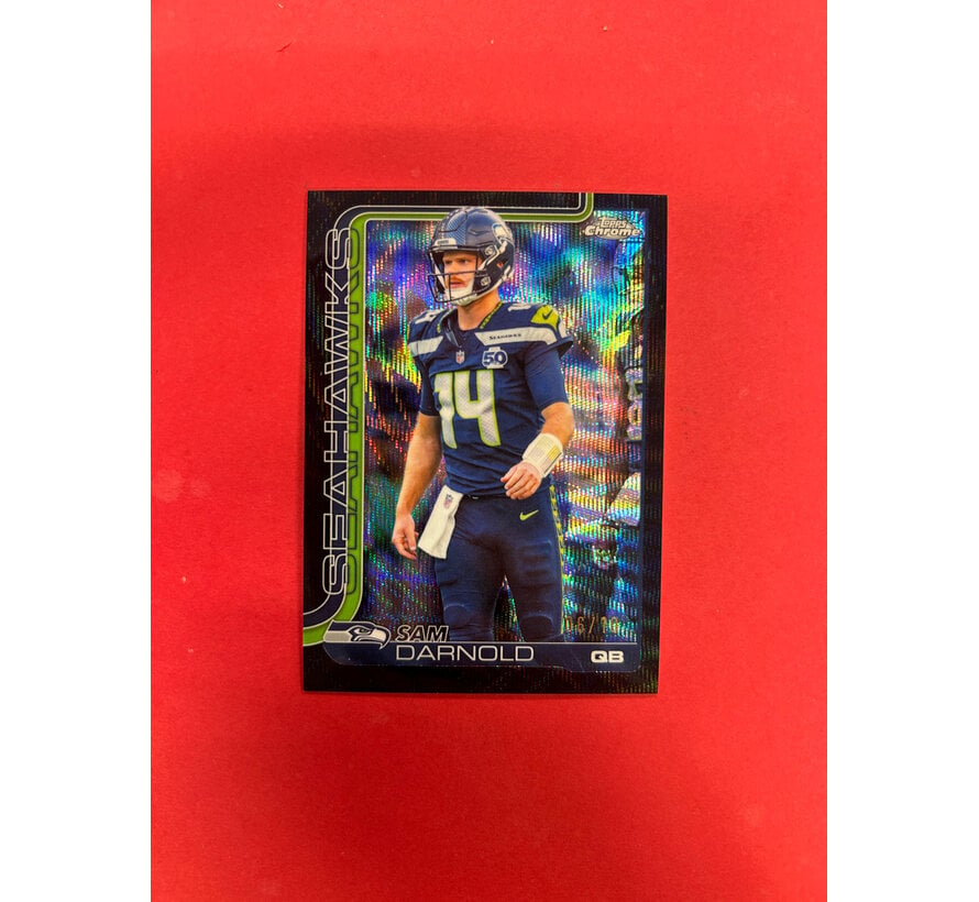 2026 TOPPS CHROME FOOTBALL SAM DARNOLD BLACK WAVE /10