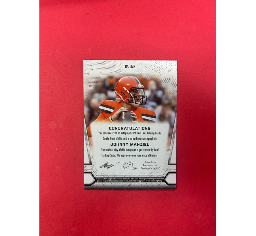 2021 LEAF JOHNNY MANZIEL AUTOGRAPH
