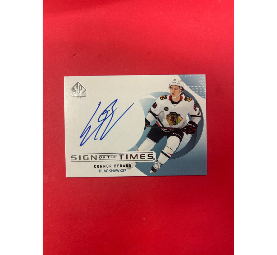 2024-25 SP AUTHENTIC CONNOR BEDARD SIGN OF THE TIMES