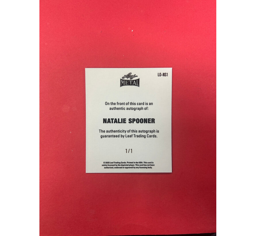 2025 LEAF METAL NATALIE SPOONER GOLD 1/1