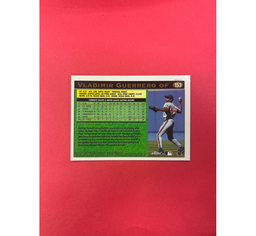 1997 TOPPS CHROME VLADIMIR GUERRERO REFRACTOR