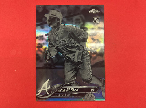 TOPPS 2018 TOPPS CHROME OZZIE ALBIES NEGATIVE ROOKIE