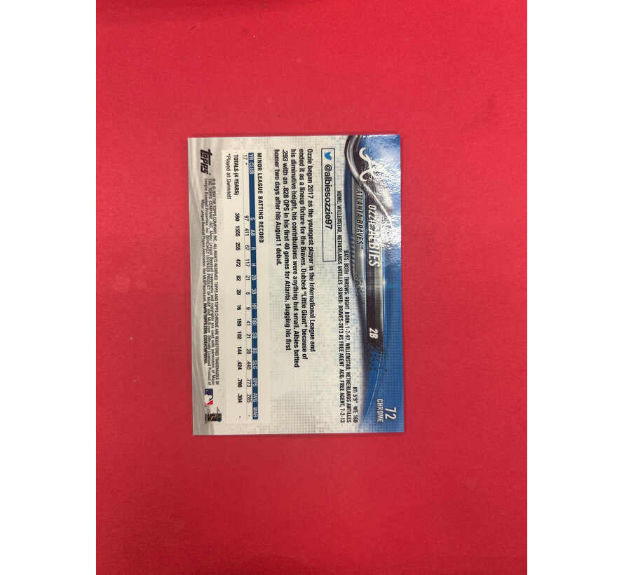 2018 TOPPS CHROME OZZIE ALBIES NEGATIVE ROOKIE