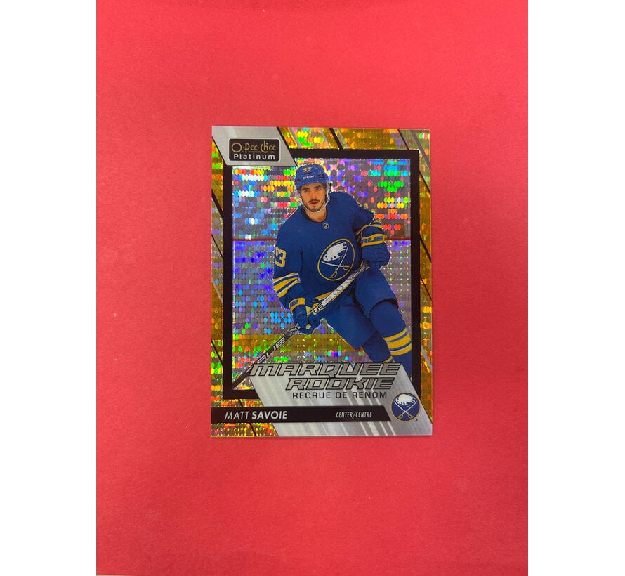 2023-24 OPC PLATINUM MATT SAVOIE SEISMIC GOLD ROOKIE /50