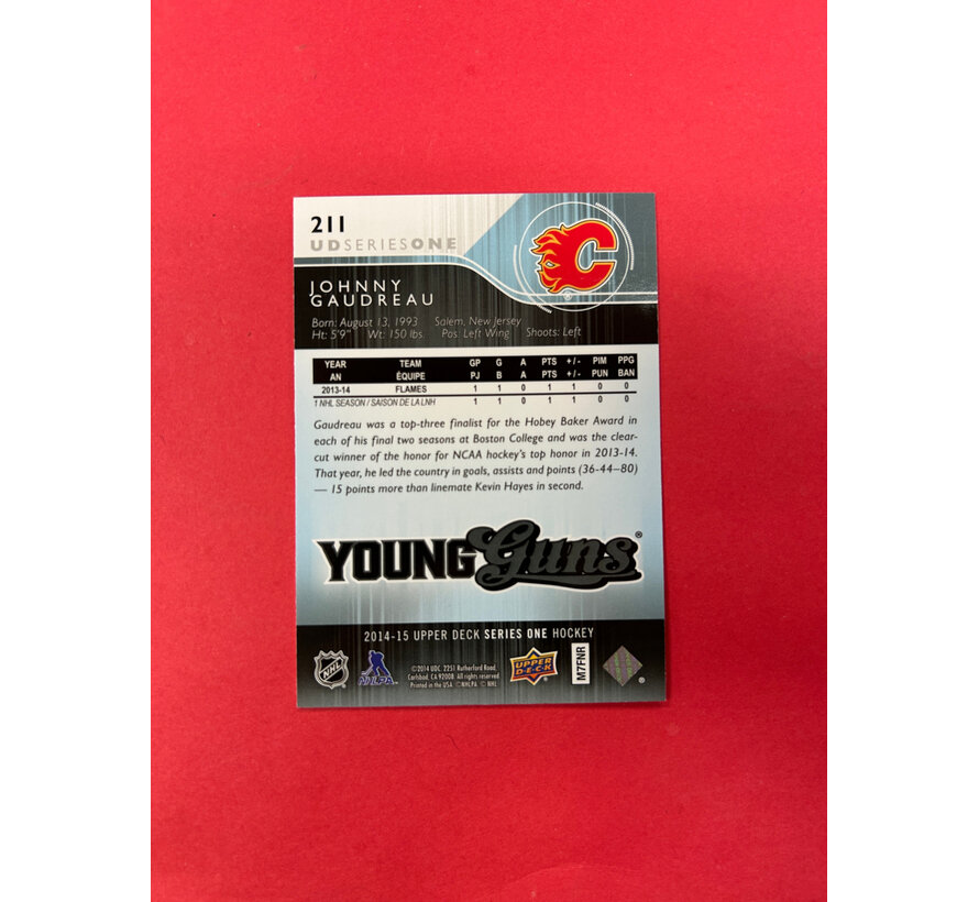 2014-15 UPPER DECK SERIES 1 JOHNNY GAUDREAU YOUNG GUNS