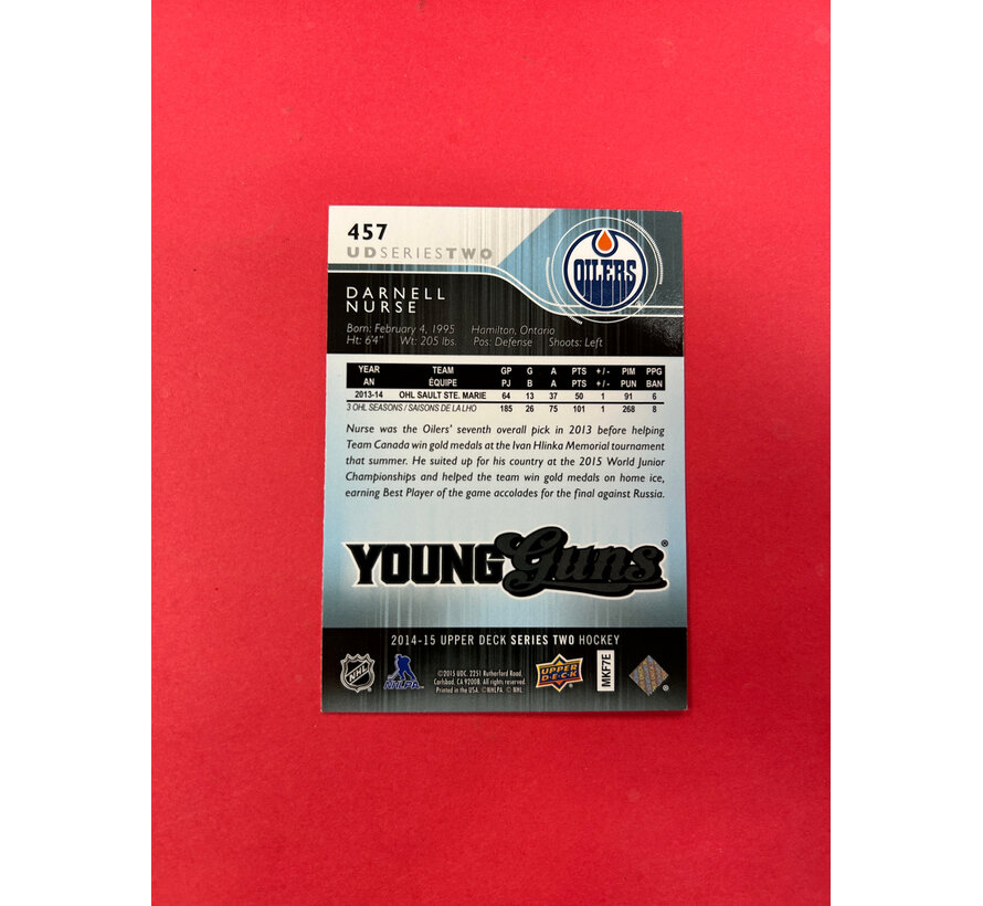 2014-15 UPPER DECK SERIES 2 DARNELL NURSE YOUNG GUNS