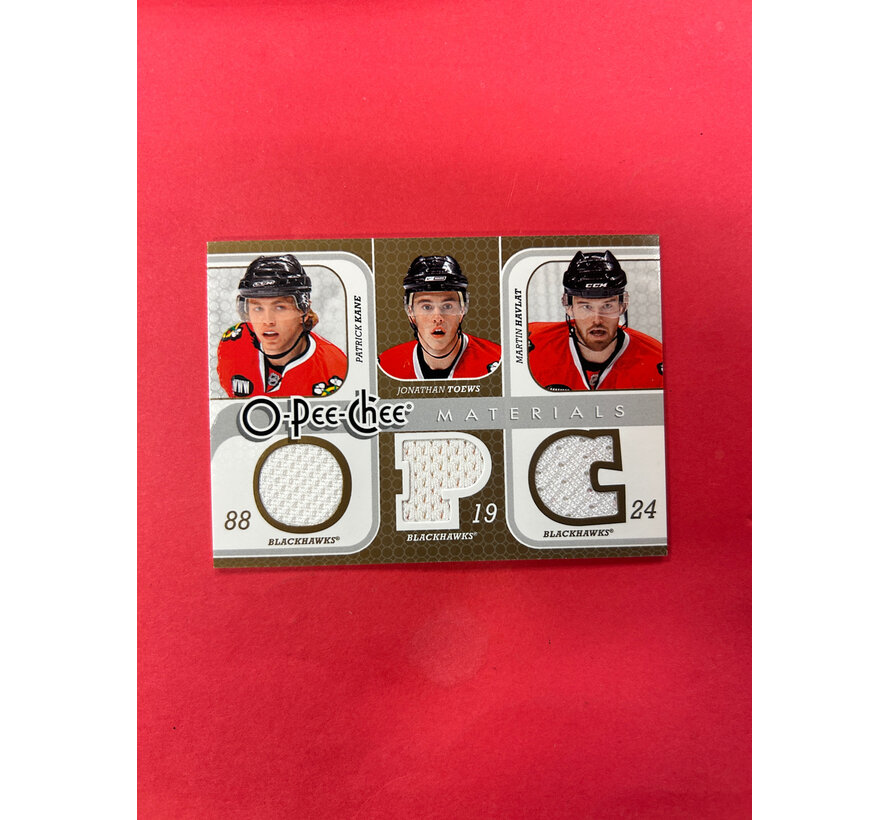2008-09 O-PEE-CHEE BLACKHAWKS MATERIALS TOEWS/KANE/HAVLAT