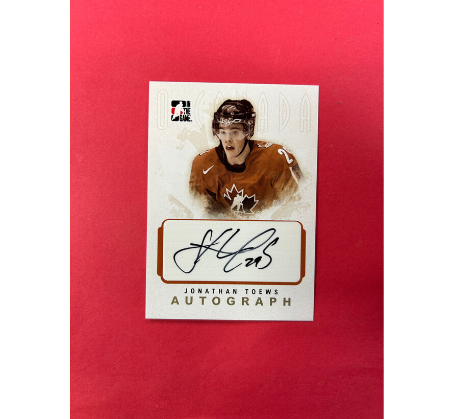 2007 IN THE GAME O'CANADA JONATHAN TOEWS AUTOGRAPH