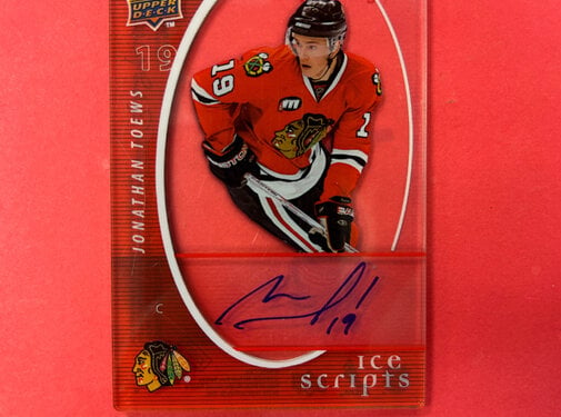 UPPER DECK 2008-09 UPPER DECK TRILOGY JONATHAN TOEWS ICE SCRIPTS
