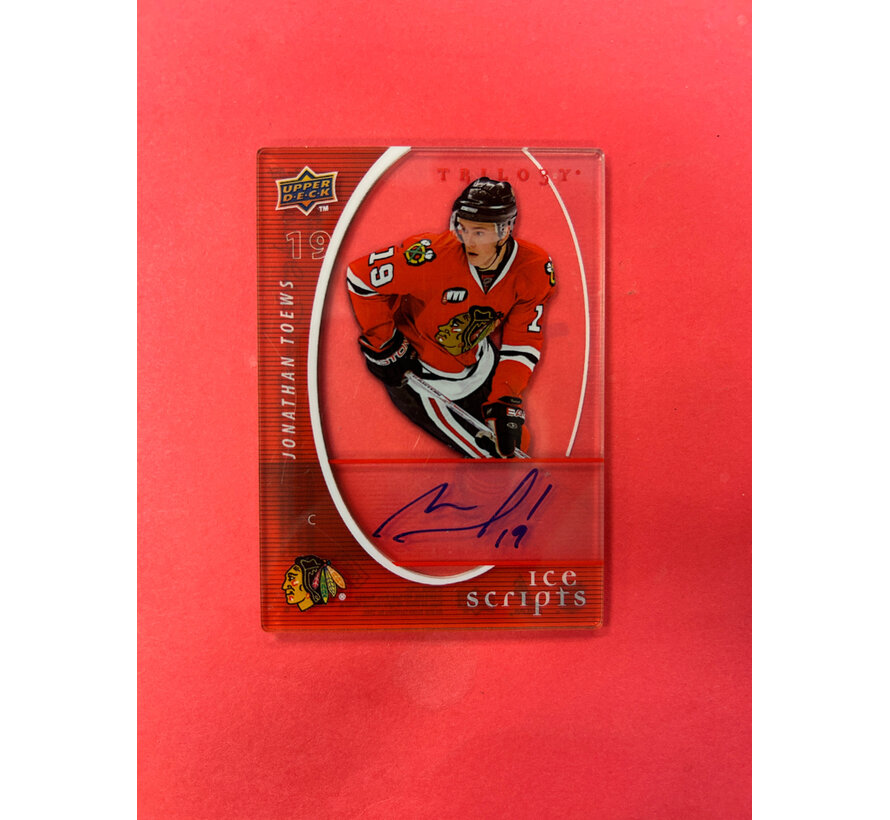 2008-09 UPPER DECK TRILOGY JONATHAN TOEWS ICE SCRIPTS