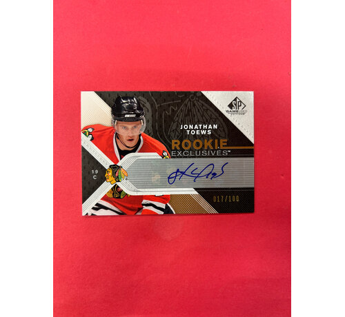 UPPER DECK 2007-08 UPPER DECK SP GAME USED JONATHAN TOEWS ROOKIE EXCLUSIVES AUTO /100