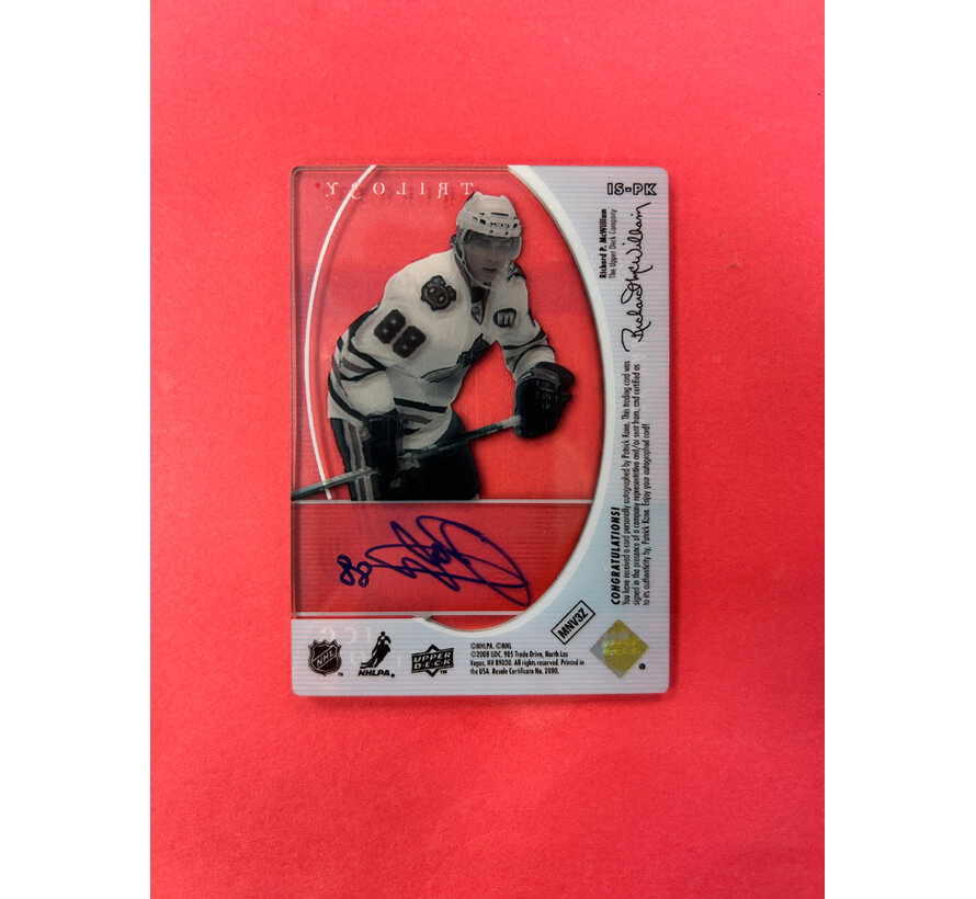 2008-09 UPPER DECK TRILOGY PATRICK KANE ICE SCRIPTS