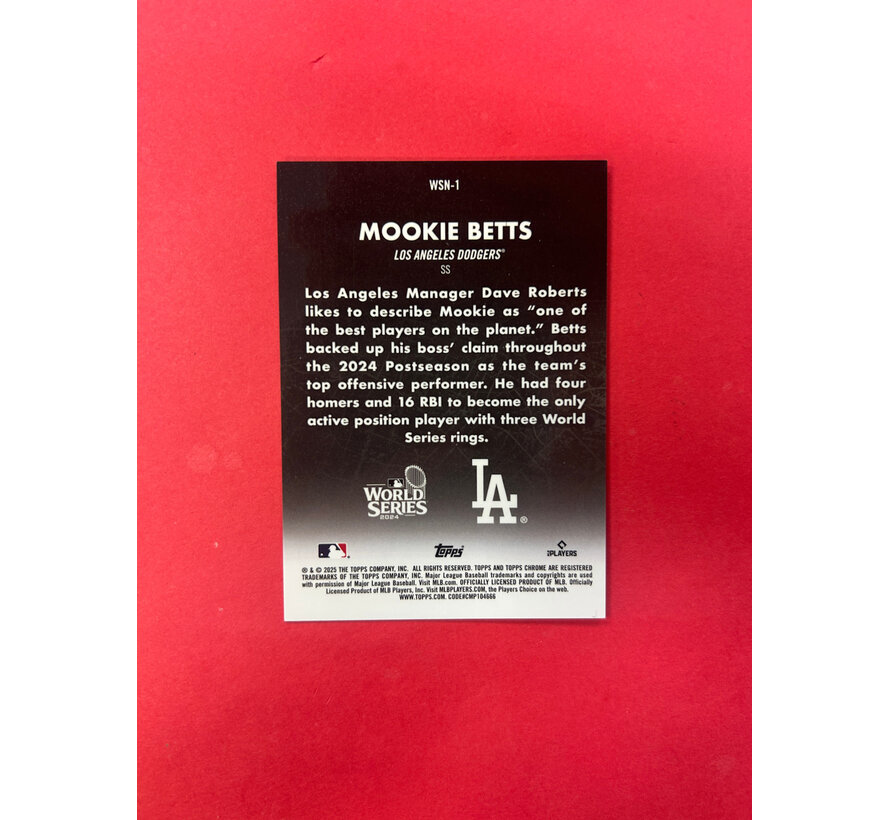2025 TOPPS BASEBALL MOOKIE BETTS WORLD SERIES AFTER DARK SSP
