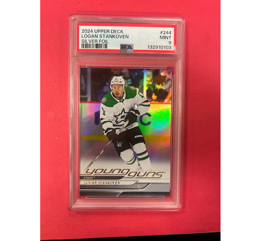 2024-25 UPPER DECK SERIES 1 LOGAN STANKOVEN YOUNG GUNS SILVER FOIL PSA GRADED 9